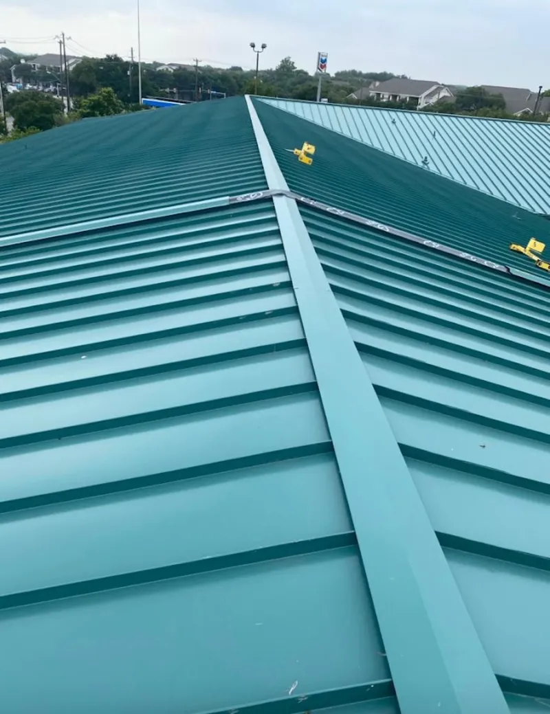 Green commercial metal roof ridge and valley for Metal Roof Repair in Glen Burnie